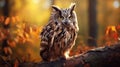 The Bare-legged Owl or Cuban Screech Owls at a nest on a tree. Gymnoglaux lawrencii