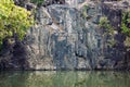 Bare Rock Wall Of A Dry Waterfall Royalty Free Stock Photo