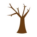 Bare spooky tree trunk. Vector Royalty Free Stock Photo