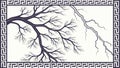 Bare Tree Branch Frame Border Illustration, vector design Generative AI Royalty Free Stock Photo