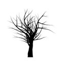 Bare tree branch silhouette vector symbol icon design. Beautiful illustration isolated on white background Royalty Free Stock Photo