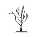 A bare tree illustration.. Vector illustration decorative background design Royalty Free Stock Photo