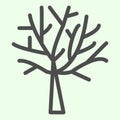 Bare tree line icon. Halloween dead leafless plant outline style pictogram on white background. Nature death with bare Royalty Free Stock Photo