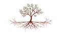 Bare Tree Roots Network Foundation Nature Symbol, vector design Generative AI Royalty Free Stock Photo