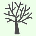 Bare tree solid icon. Halloween dead leafless plant glyph style pictogram on white background. Nature death with bare Royalty Free Stock Photo