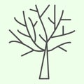 Bare tree thin line icon. Halloween dead leafless plant outline style pictogram on white background. Nature death with Royalty Free Stock Photo