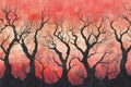 Bare Trees at Sunset Royalty Free Stock Photo