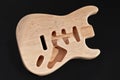 Bare wood or unfinished electric guitar body wood, with blank bo Royalty Free Stock Photo