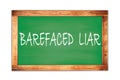 BAREFACED  LIAR text written on green school board Royalty Free Stock Photo