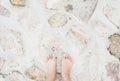 Barefoot on the cement floor vintage style