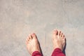 Barefoot on concrete surface Royalty Free Stock Photo