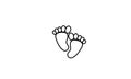 Barefoot Footprint step line icon simple design