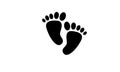 Barefoot Footprint step silhouette vector black icon simple design