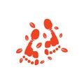 Barefoot print leaf natural life symbol decoration vector Royalty Free Stock Photo