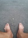 Barefoot in the rough day