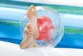 Barefoot in the swimming pool Royalty Free Stock Photo