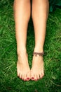 Barefoot woman feet
