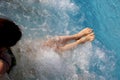 Barefoot woman in the pool of the spa Royalty Free Stock Photo