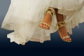 Barefooted legs of the bride