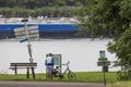 Barendrecht, the Netherlands - 2021-09-02: An elderly man checking the route for his cycling trip Royalty Free Stock Photo