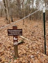 Barfield Crescent Park Sign - Stay on Trail Royalty Free Stock Photo