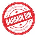 BARGAIN BIN text on red round grungy stamp Royalty Free Stock Photo