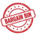 BARGAIN BIN text on red grungy round rubber stamp Royalty Free Stock Photo