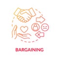 Bargaining red gradient concept icon Royalty Free Stock Photo