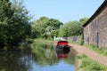 Barge, Cherry Tree, Leeds and Liverpool canal Royalty Free Stock Photo