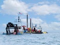 Barge Dredging Lake Michigan Harbor Royalty Free Stock Photo