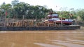 Barge in Fleuve. Bolivia, south America. Royalty Free Stock Photo
