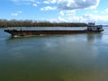Barge Upstream on the Danube Royalty Free Stock Photo