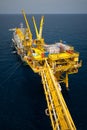 Barge installation platform in offshore oil and gas industry, Supply boat or barge support worker for work on offshore platform Royalty Free Stock Photo