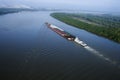 Barge on Mississippi. Royalty Free Stock Photo