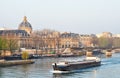 A barge on the river Seine, Paris Royalty Free Stock Photo