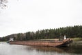 Barge sailing on the Moscow Canal