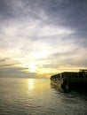 a barge sailing towards its destination