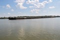 Barge Ship on the Danube River near Novi Sad in Vojvodina, Serbia