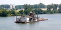 A Barge Steams Through The Little Rock Harbor