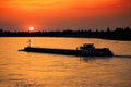 Barge at sunset Royalty Free Stock Photo