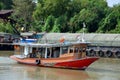 Barge and Tug Boat cargo ship in Chao Phraya river Royalty Free Stock Photo