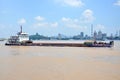 Barge on Yangtze River, Nanjing, China Royalty Free Stock Photo