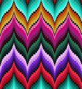 Bargello seamless pattern. Multicolor traditional italian embroidery imitation