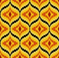 Bargello seamless vector pattern in yellow and red colors, imitation of traditional italian needlepoint embroidery