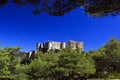 Bargeme Castle rising above the thickly forested Var Royalty Free Stock Photo