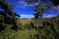 Bargeme Castle rising above the thickly forested Var Royalty Free Stock Photo