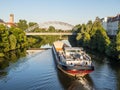 Barges Main-Danube Canal in Bamberg Royalty Free Stock Photo