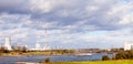 Barges on river Rhine at Duisburg Germany Europe Royalty Free Stock Photo