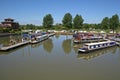 Barges in Tewkesbury marina Royalty Free Stock Photo