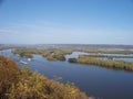 Barges on Upper Mississippi Royalty Free Stock Photo